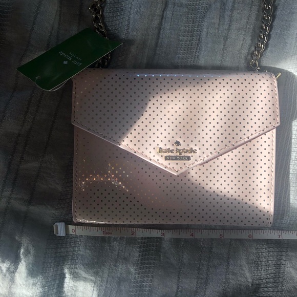 NWT Pale Pink and Gold Polka Dot Kate Spade Mini Envelope Purse - Picture 5 of 10